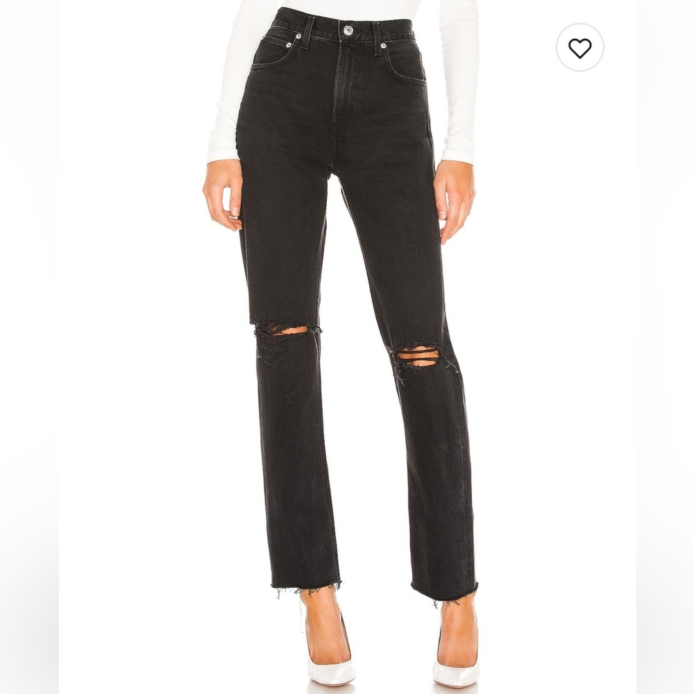 AGOLDE Cherie High Rise Straight Leg Jeans in Distortion, Sz 23